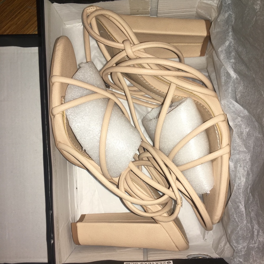 MISSGUIDED Nude Multistrap Heels